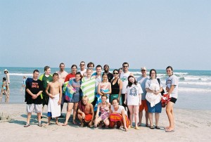 All of us gathered on the beach!
